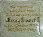 Tablica pamiątkowa z okazji wizyty cesarza Franciszka Józefa I  w klasztorze, w 1880 r.
